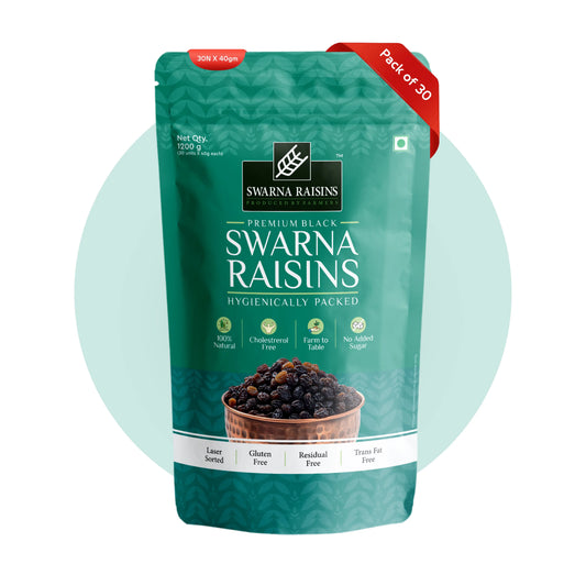 Swarna Black Raisins 40 gms (Pack of 30) - Rich in Antioxidants -  Swarna Raisins