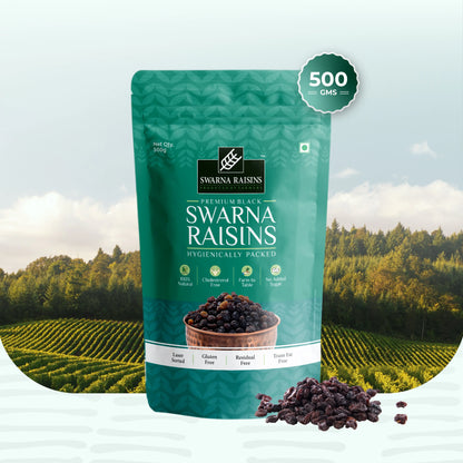 Swarna Black Raisins 500 gms - Rich in Antioxidants -  Swarna Raisins