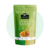 Swarna Premium Golden Raisins (Kishmish) | Brand Developed by Indian Farmers | Naturally Processed, Hand-Sorted, Juicy Jumbo Dried Grapes | No Added Colours & Oil | 500 Gm
