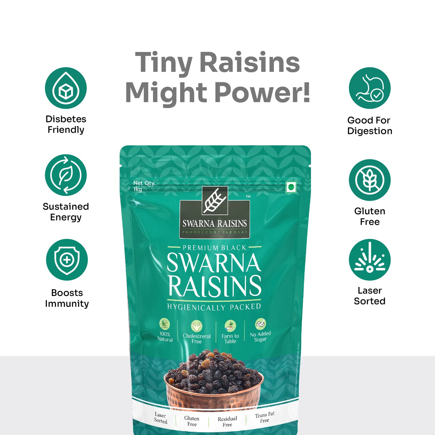 Naturally Dries Black Kishmish Pack of 100gms