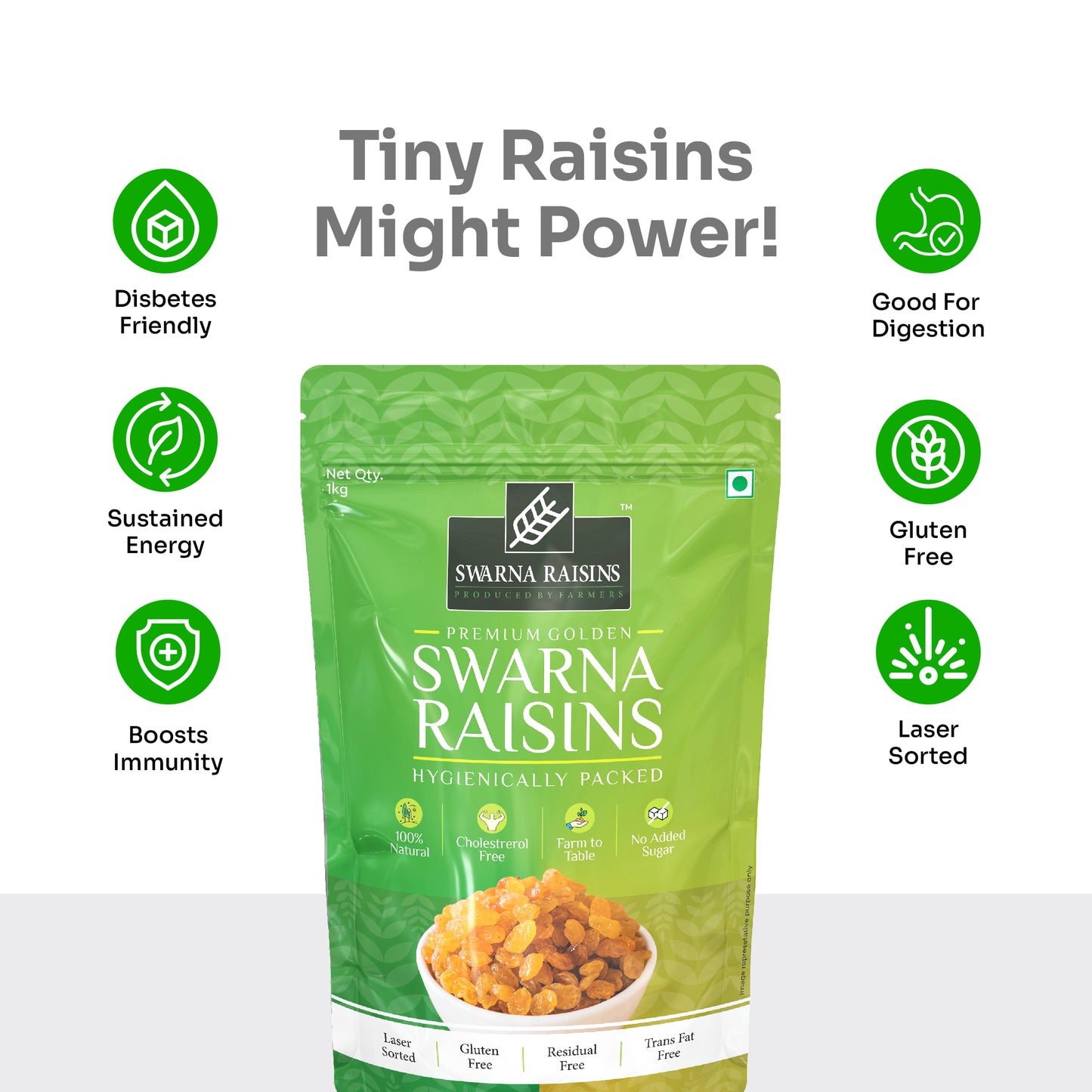 Golden Raisins from Karnataka Pack of 1 Kg