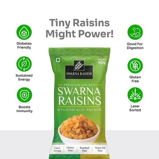 Swarna Premium Black & Golden Raisins (40g Packs)