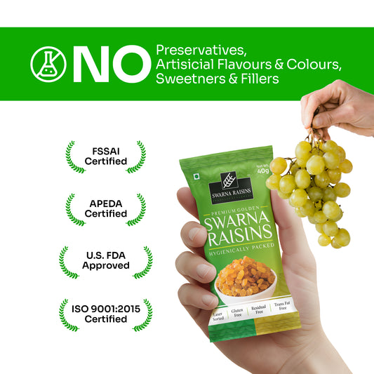 Swarna Premium Black & Golden Raisins (40g Packs)