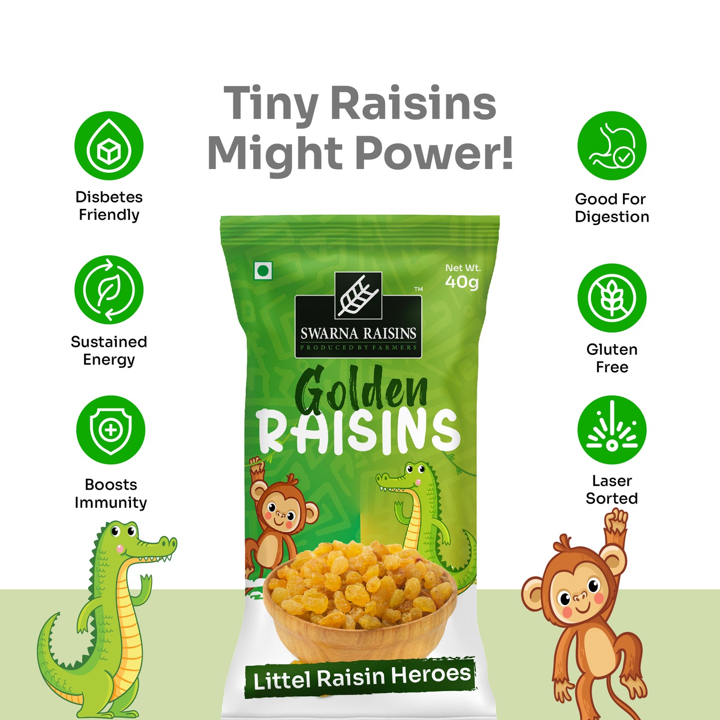 Swarna Premium Black & Golden Raisins (40g Packs)