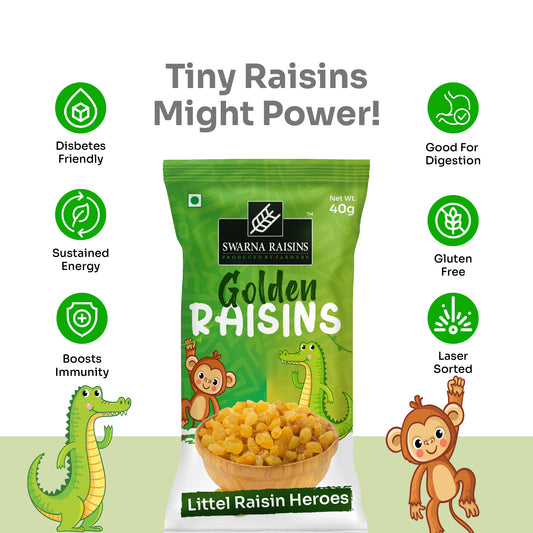 Swarna Premium Black & Golden Raisins (40g Packs)