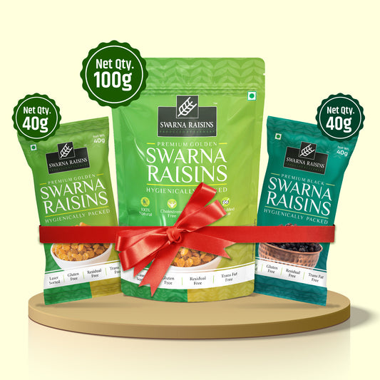 Swarna Premium Black & Golden Raisins (40g Packs)