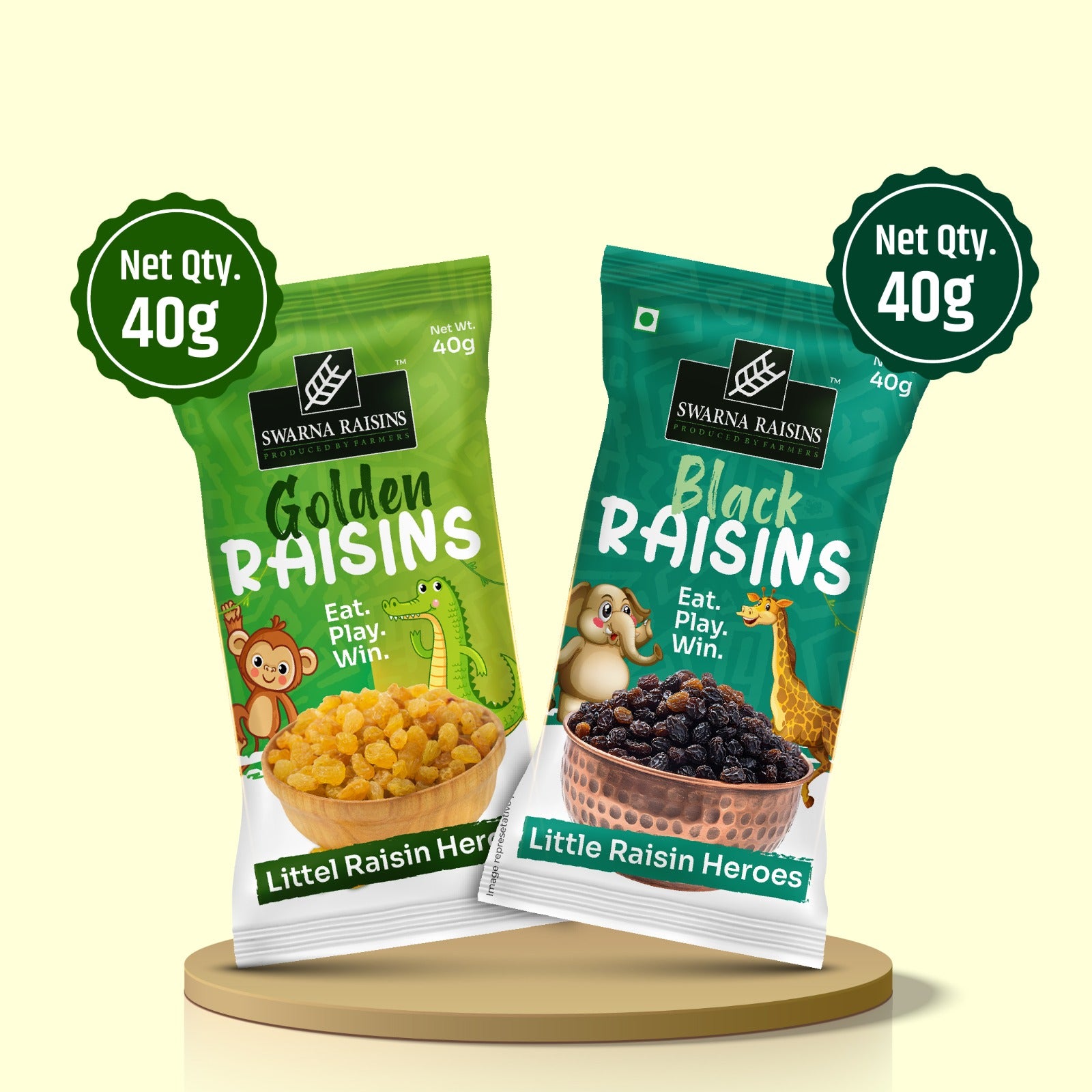 Swarna Premium Black & Golden Raisins (40g Packs)
